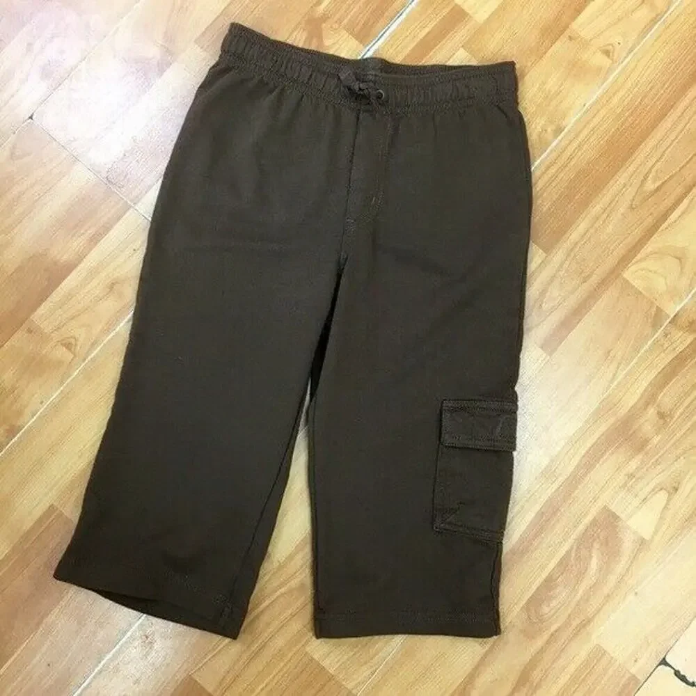 Gymboree Boys Pants Size 7‎ Brown Knit Capris Cropped Capri NEW